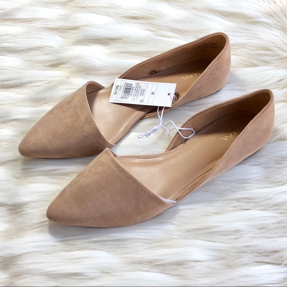 Merona Womens Poppy DOrsay Pointed Toe Ballet Flats